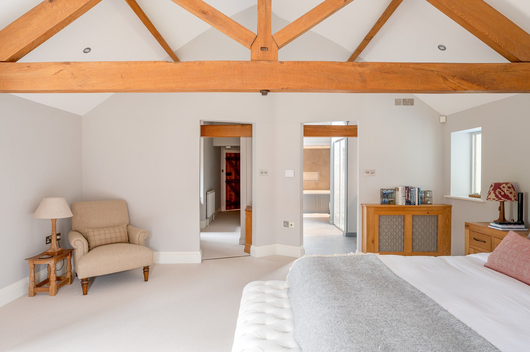 The master bedroom looking through to the en-suite and dressing room