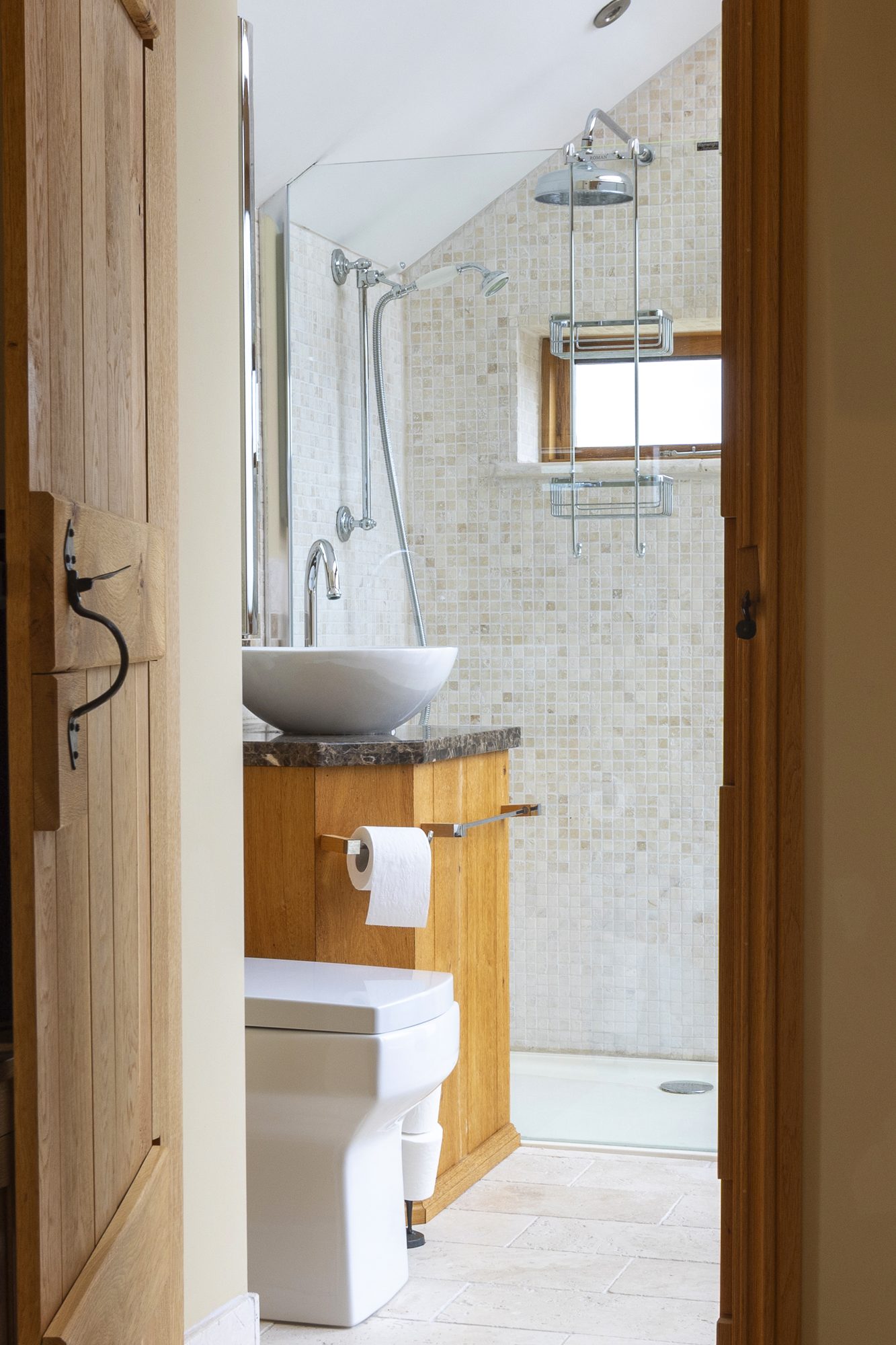 Shower room with counter-top basin
