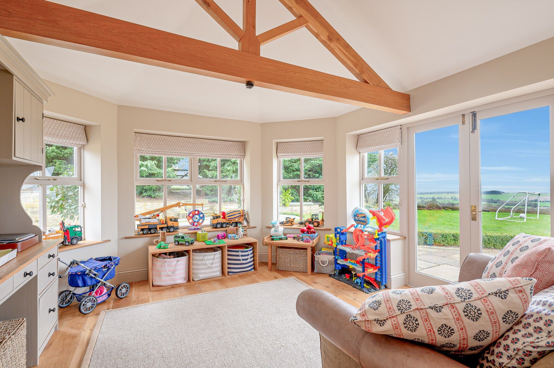 Children's playroom with garden doors