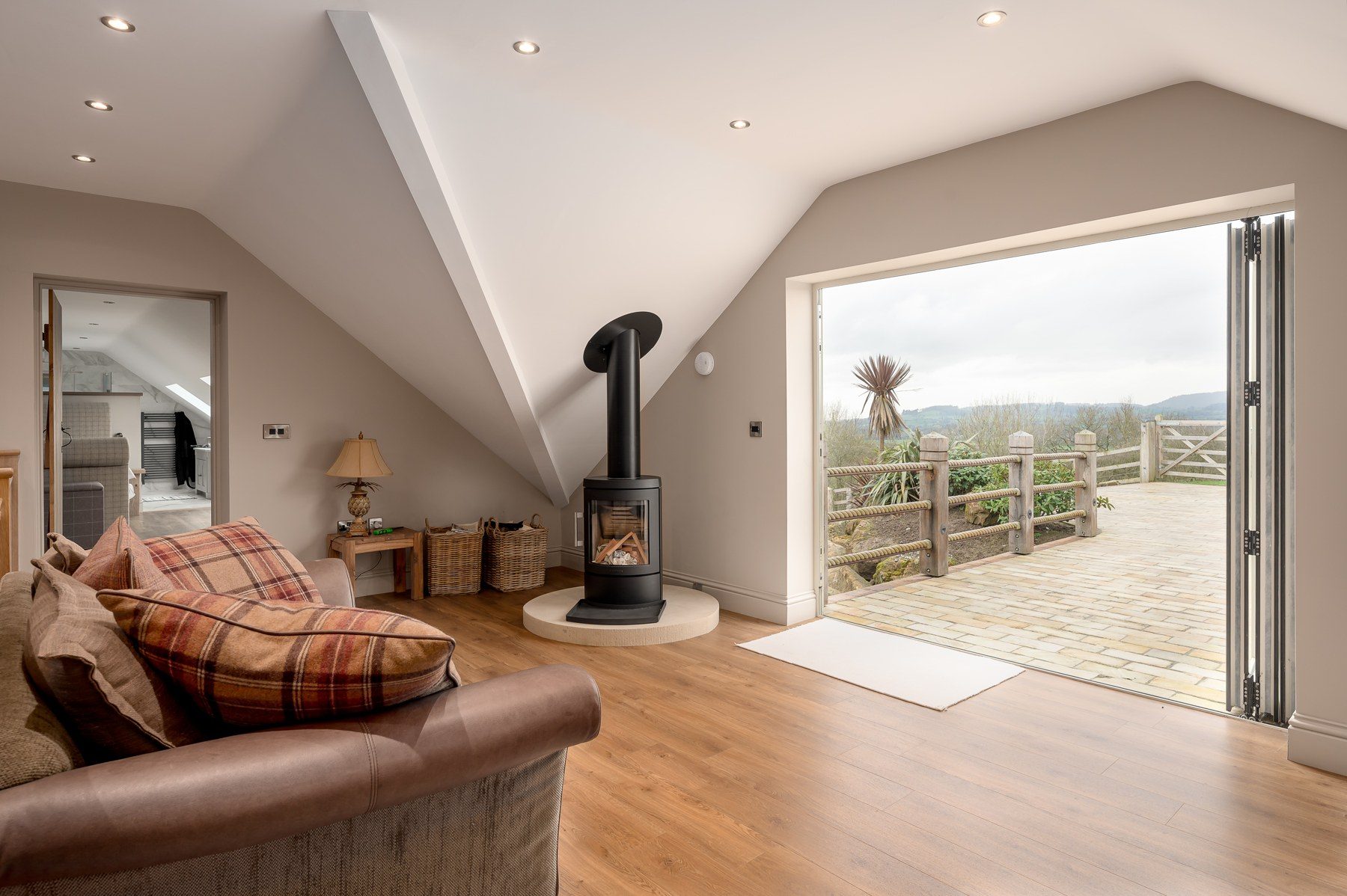 Snug with wood burner and doors onto the terrace