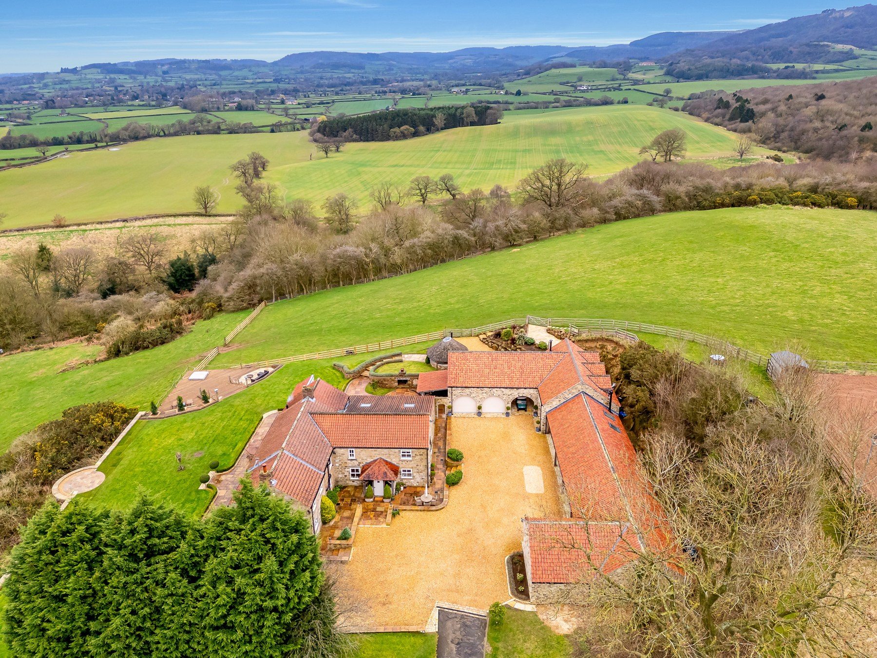 Osgoodby Cottage set in open North Yorkshire countryside